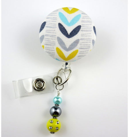 Liney Leaves Retractable ID Badge Holder