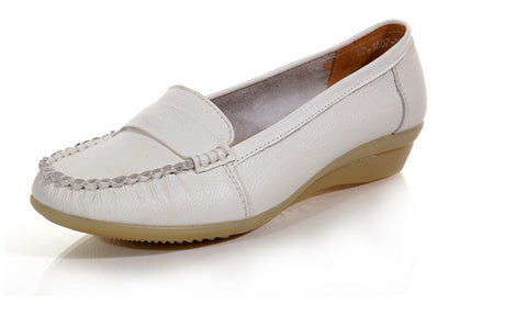 Genuine Leather Work Nurse Flat Shoes