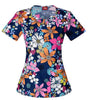 Dickies Round Neck Owl Print Scrub Top