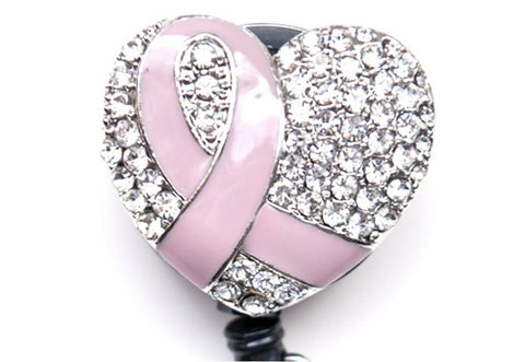 Breast Cancer Rhinestone Badge Reel