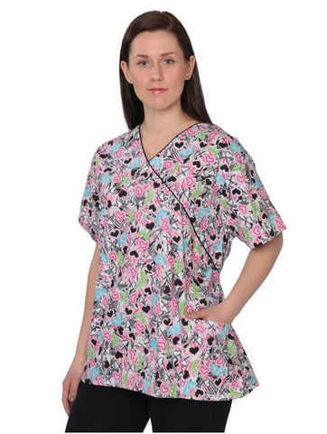 Plus Sizes 2 Pockets Scrub Tops