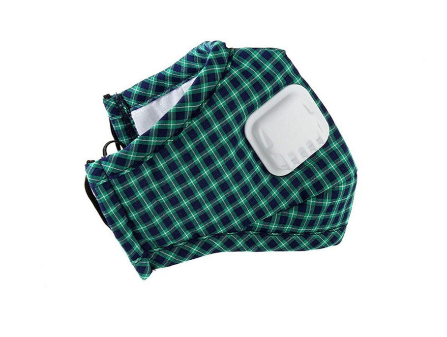 Exhale Valve Respiratory Cotton Plaid Mask