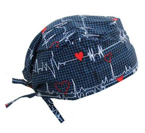 Heart Beat Surgical Scrub Cap