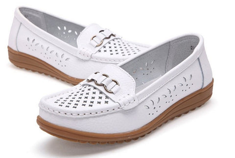 Breathable Slip-on Cut Out Flat Nurse Shoes