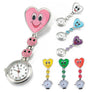 Smiling Faces Heart Clip-On Nurse Watch