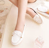 Shallow Slip Leather Nurse Shoes