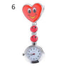 Smiling Faces Heart Clip-On Nurse Watch